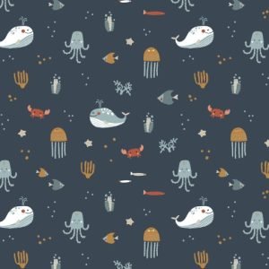 Punto de camiseta animales marinos - Poppy Fabrics