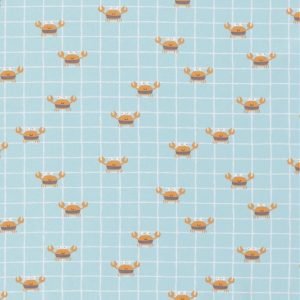 Punto de camiseta cangrejos y cuadros menta