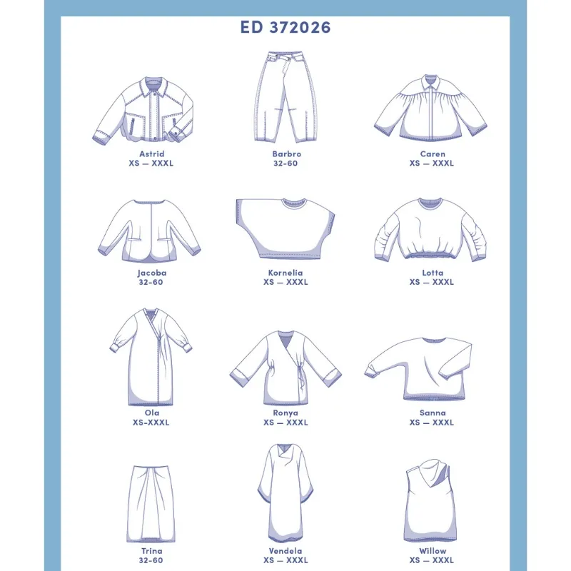 Revista de patrones Fibre Mood 37. Patrones de primavera, blusas, chaqueta, pantalones y faldas.