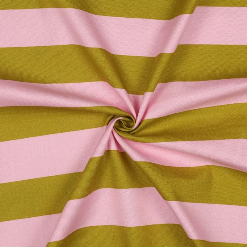 Tela canvas a rayas drapeada o doblada con volumen para apreciar su cuerpo, grosor y estructura resistente.